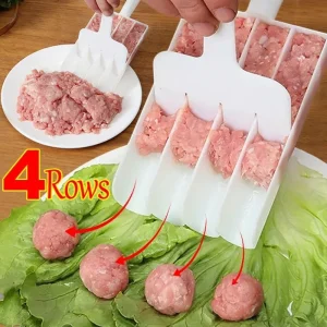 Creative Kitchen Triple Meatball Maker, Meat Ball Scoop with Cutting Spade Ball Maker, None-Stick Meatball Maker Melon Ballers, Fruit and Vegetable Tools Kitchen and Dining